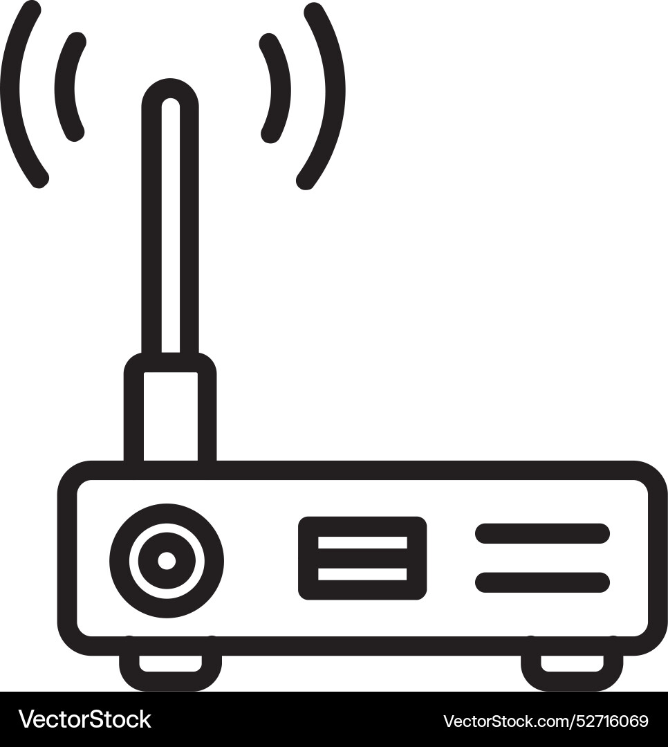 Wireless router line icon design Vector Image
