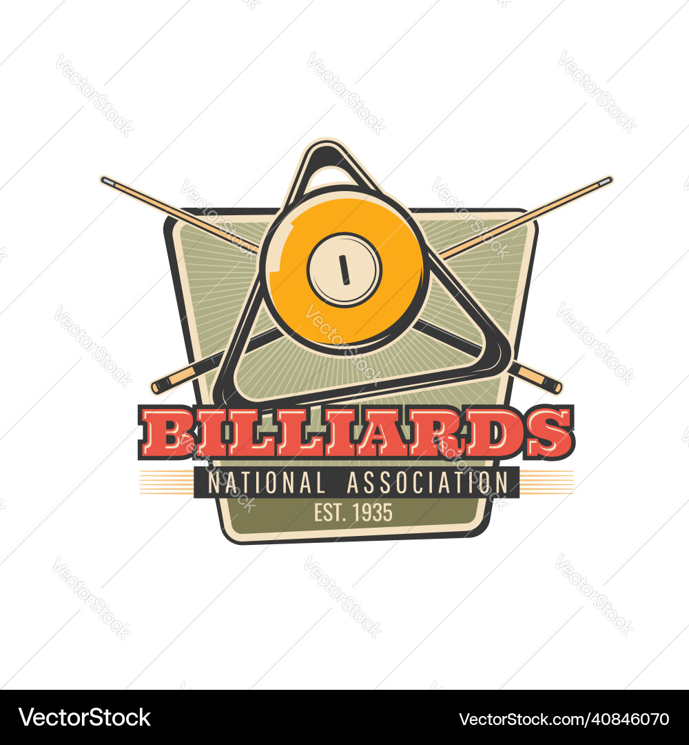 Billiards icon snooker or pool sport game club vector image