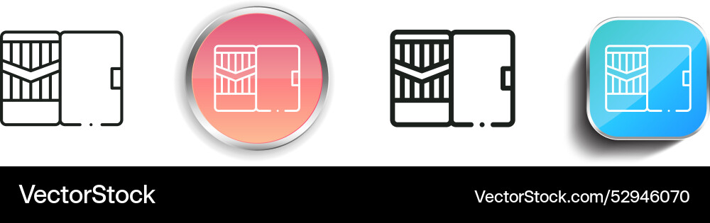 Cigarette icon thin linear regular and button Cigarette icon thin linear regular and button vector image