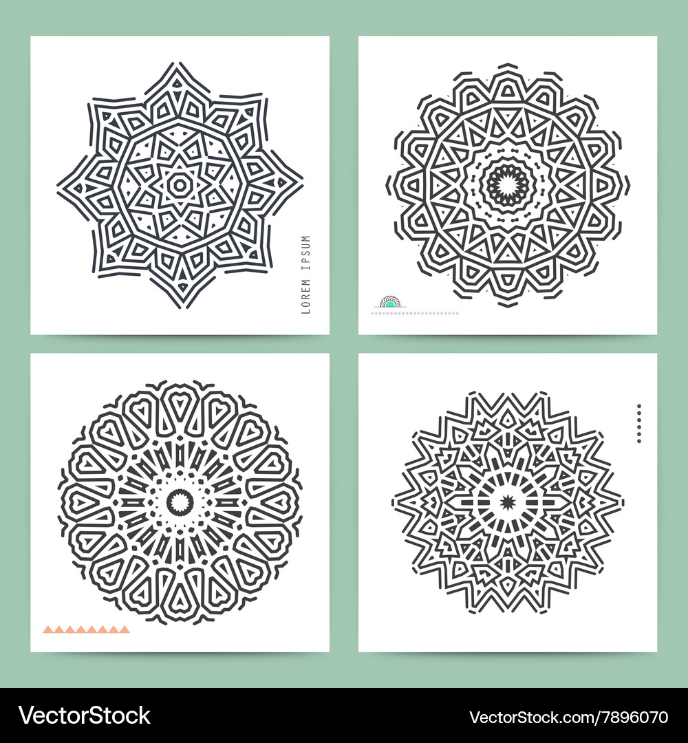 Ethnic mystical pattern with triangle and circles Vector Image