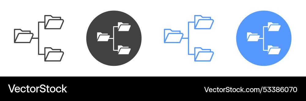 Folder tree icon flat line symbol set vector image