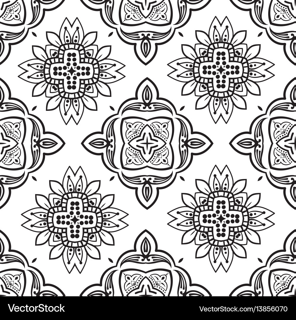 Hand drawn ethnic ornamental seamless Hand drawn ethnic ornamental seamless Vector Image