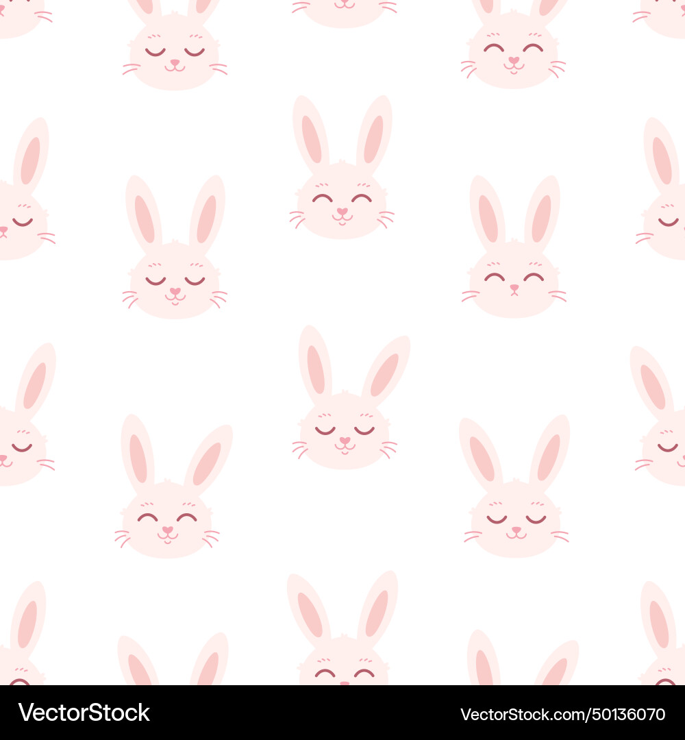 White bunny seamless pattern easter Royalty Free Vector