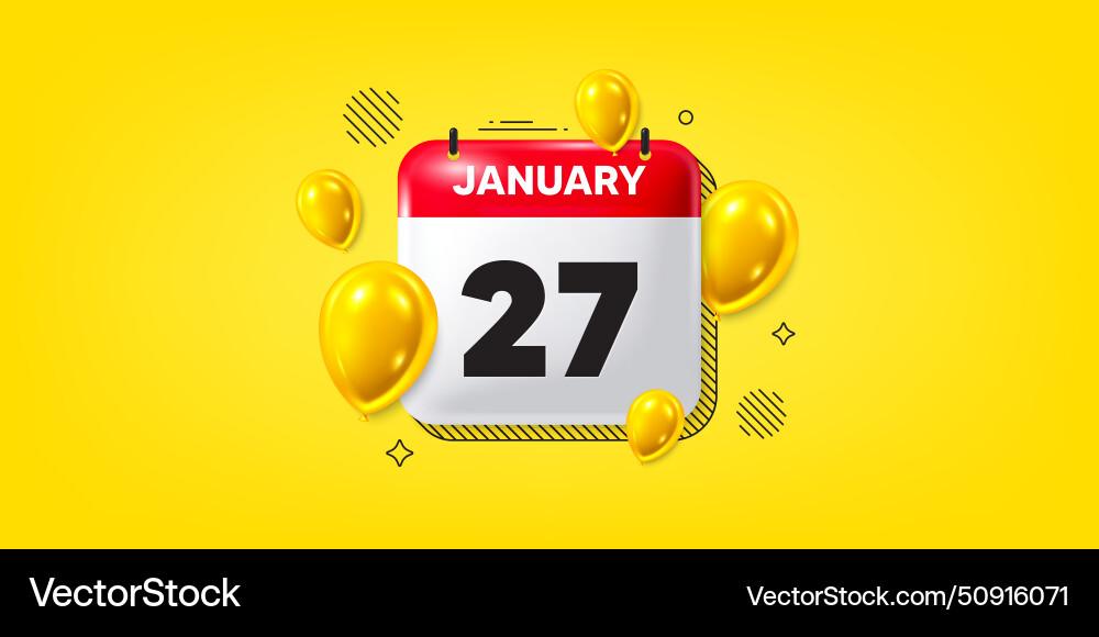 27th day of the month icon event schedule date 27th day of the month icon event schedule date vector image