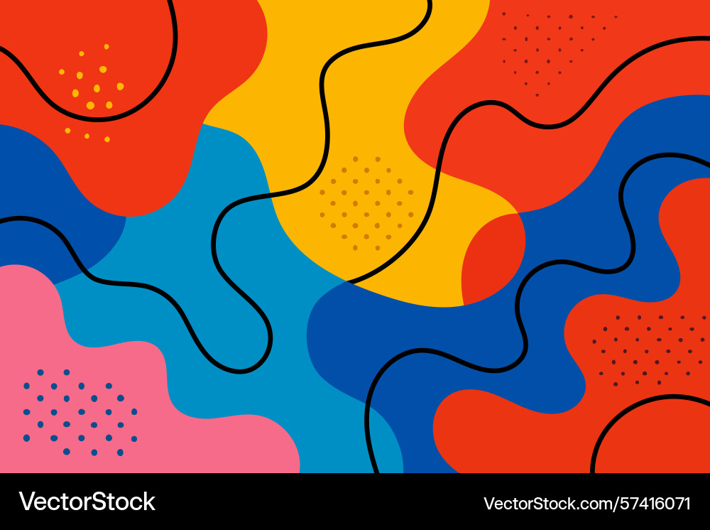 Bold abstract pattern with doodle shapes and lines vector image