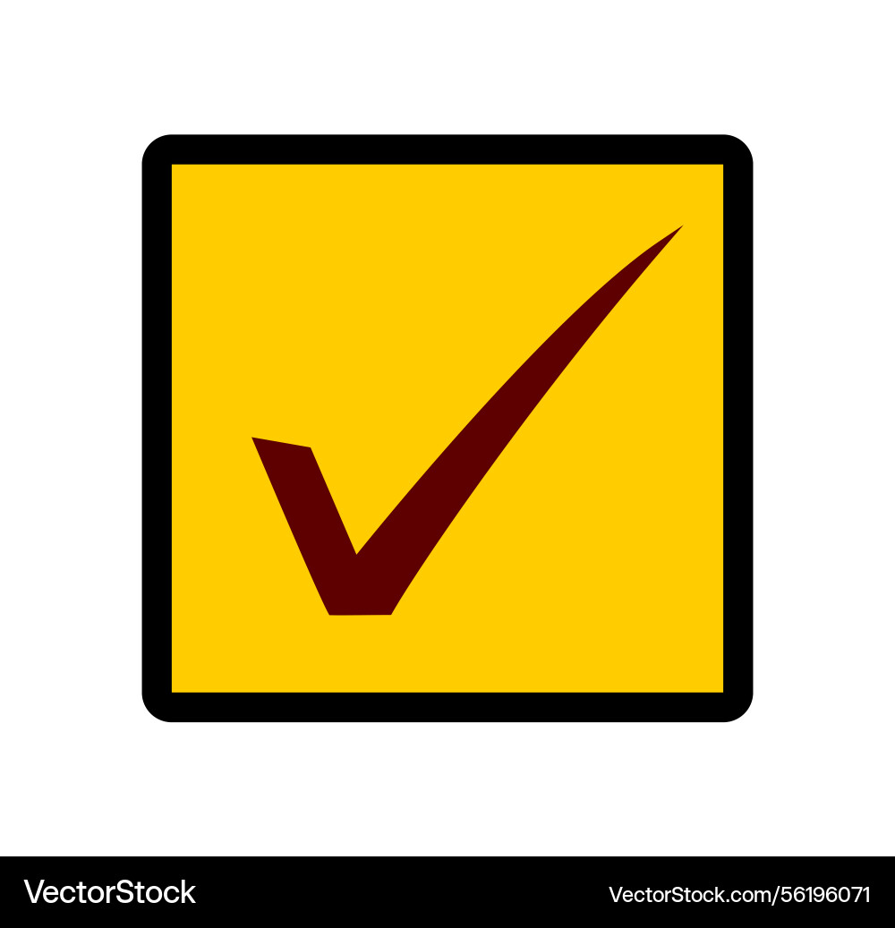 Checkmark in box icon flat simple check mark vector image