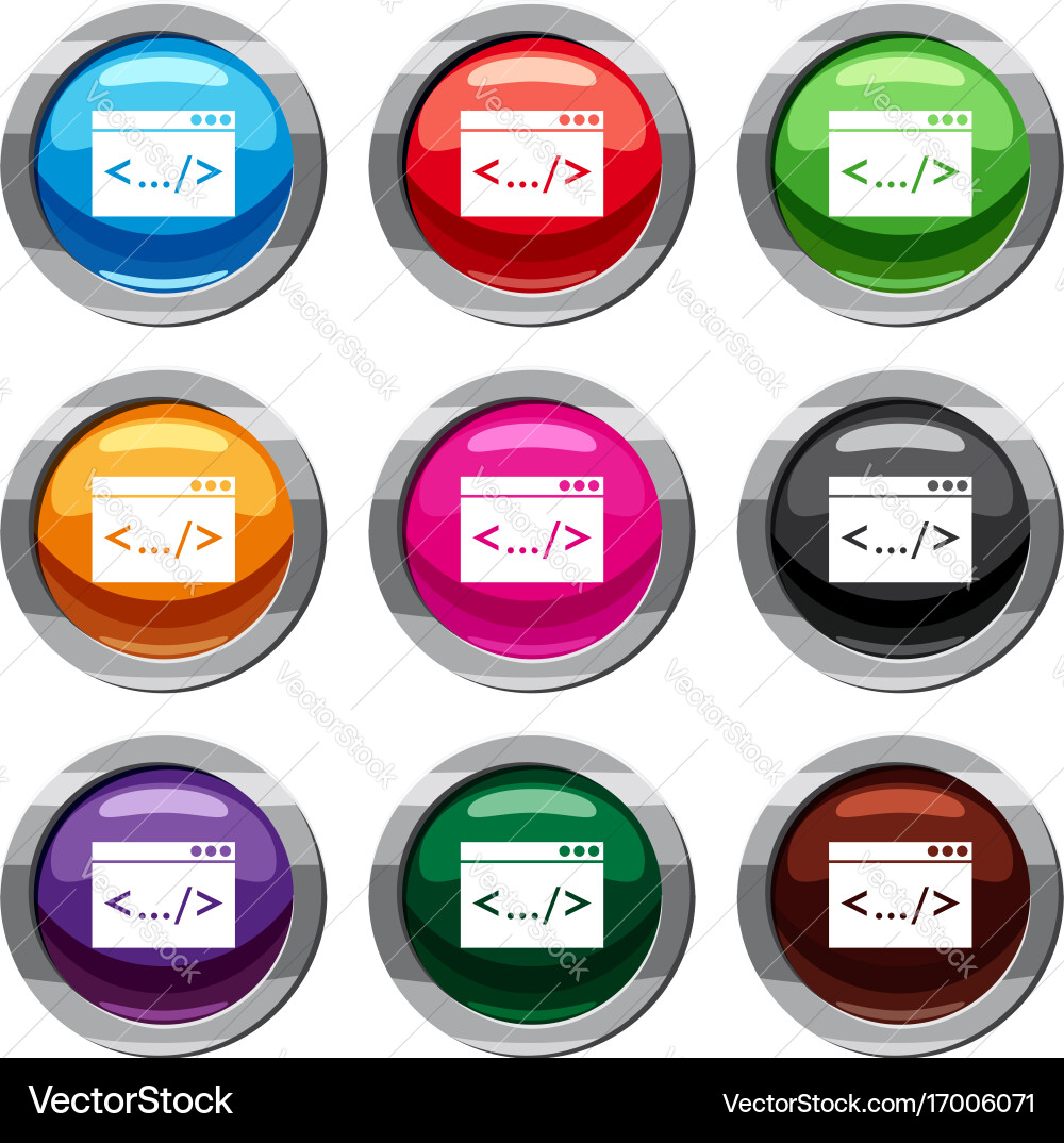 Code window set 9 collection vector image
