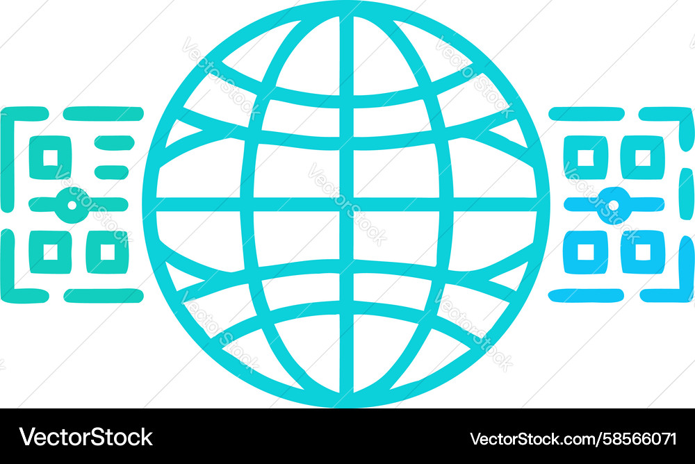 Global QR Code Network Vector Image