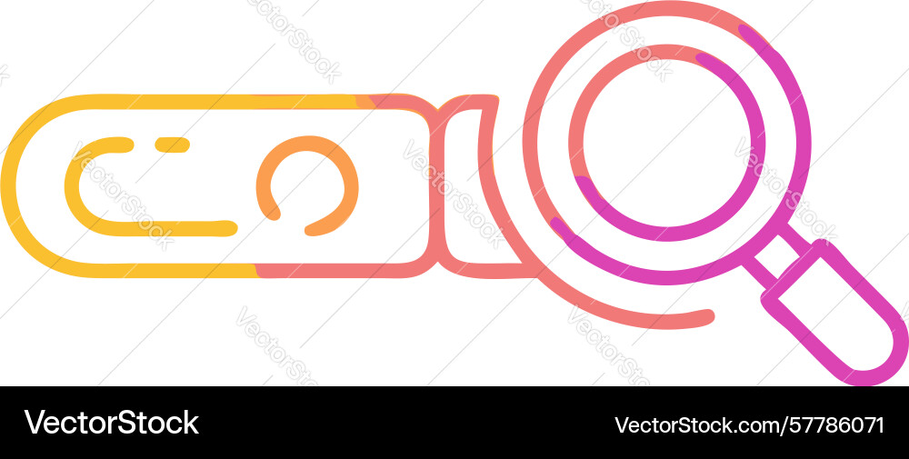 Gradient search bar with colorful user profiles vector image