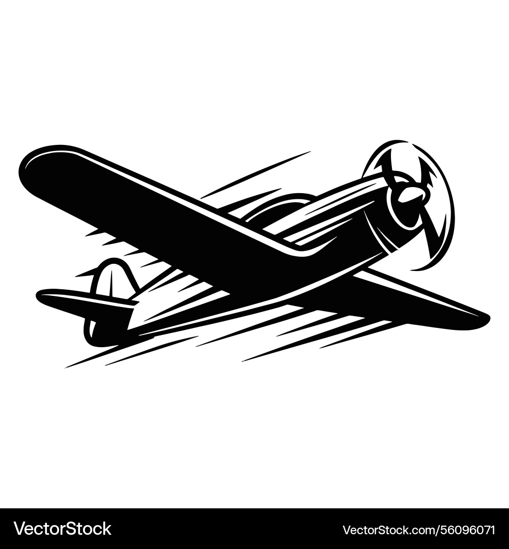 Silhouette of an airplane in motion with dynamic Vector Image