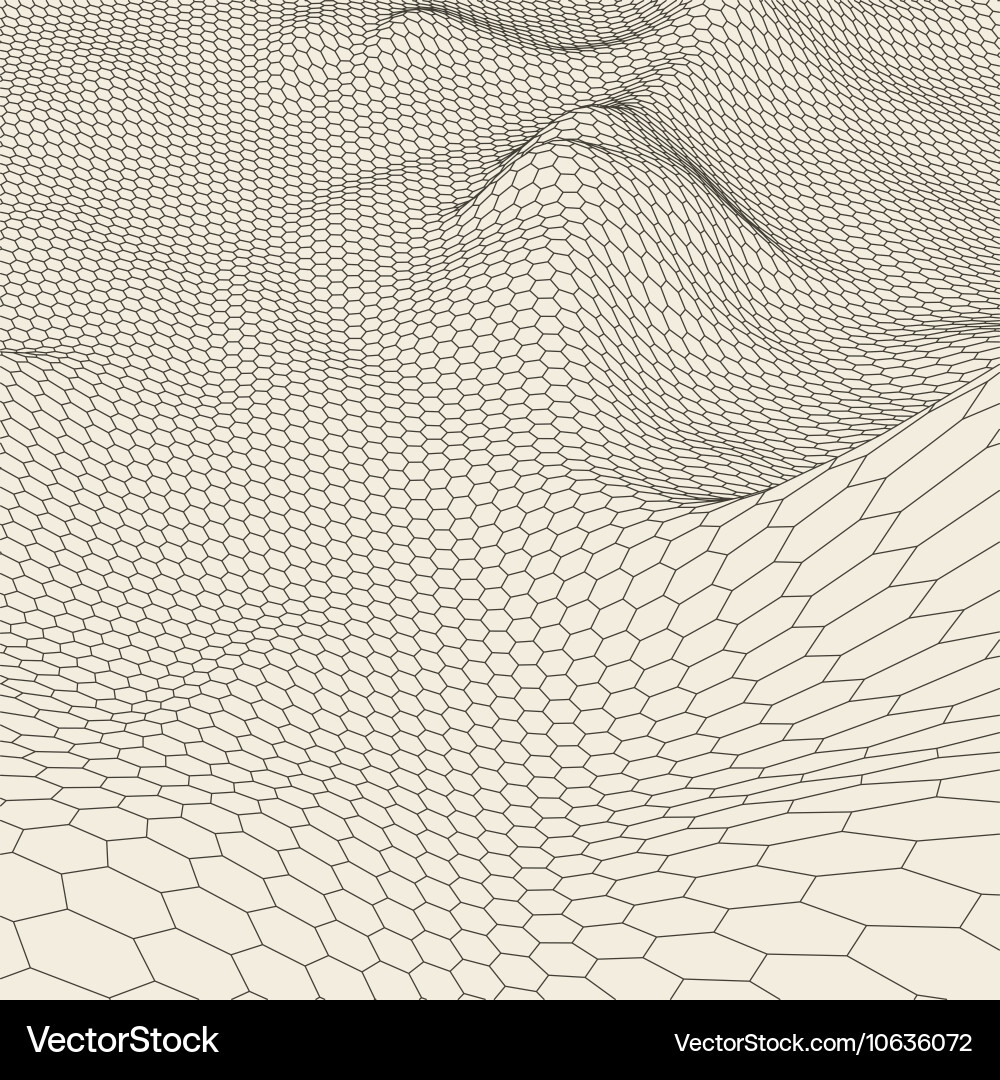 Abstract 3d illuminated distorted mesh sphere vector image