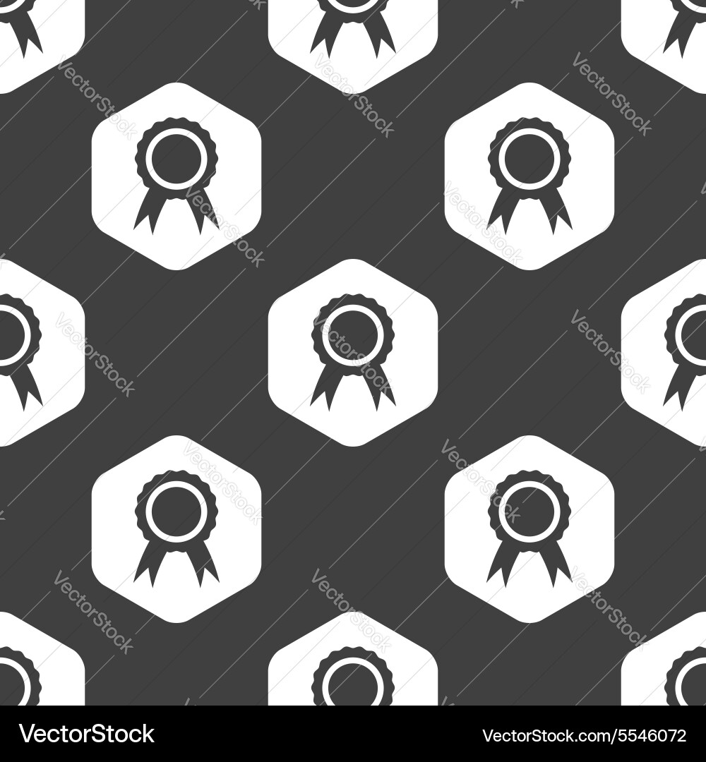 Black hexagon certificate seal pattern Vector Image