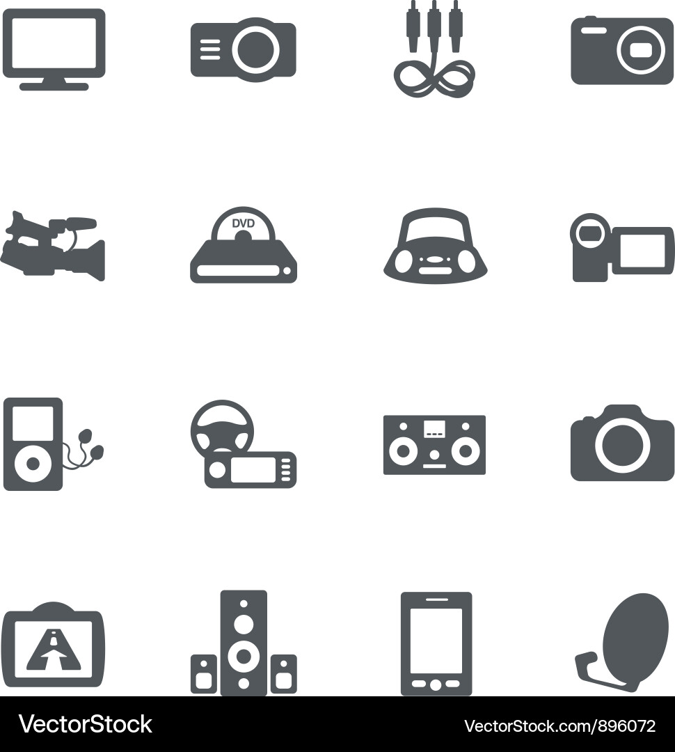 Electronics Icon Set - Digital Devices vector image