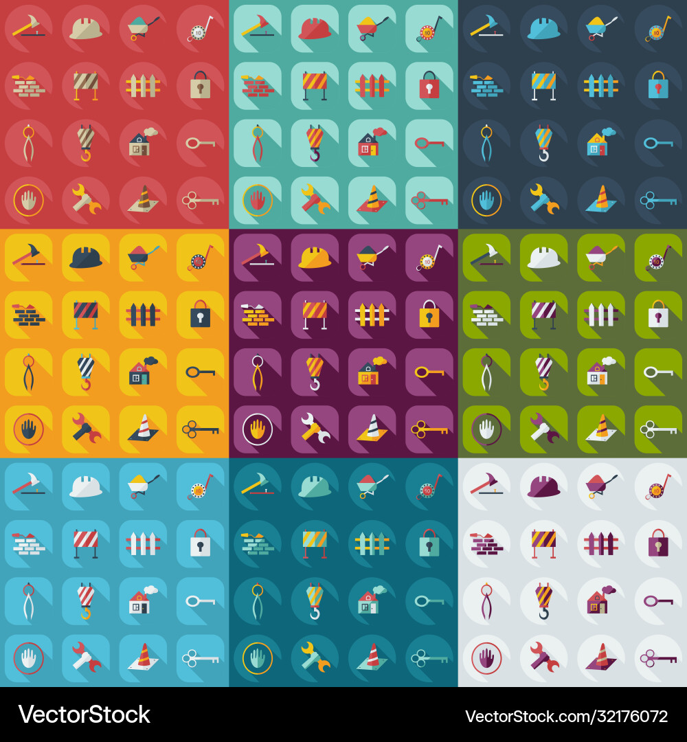 Flat concept set modern design with shadow vector image