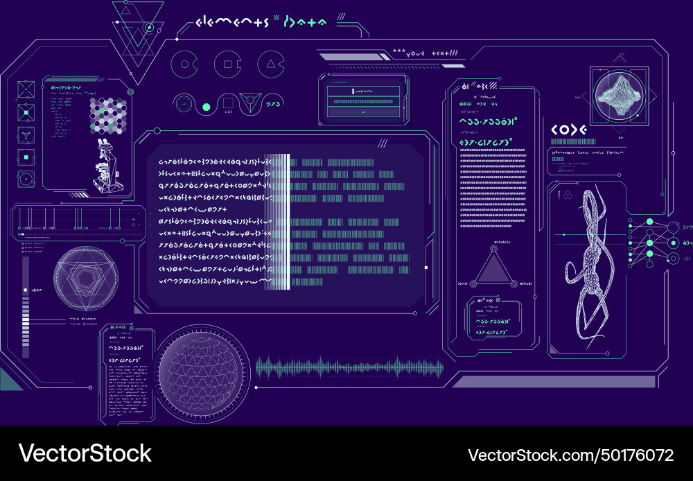 Futuristic hud interface for processing data Futuristic hud interface for processing data vector image