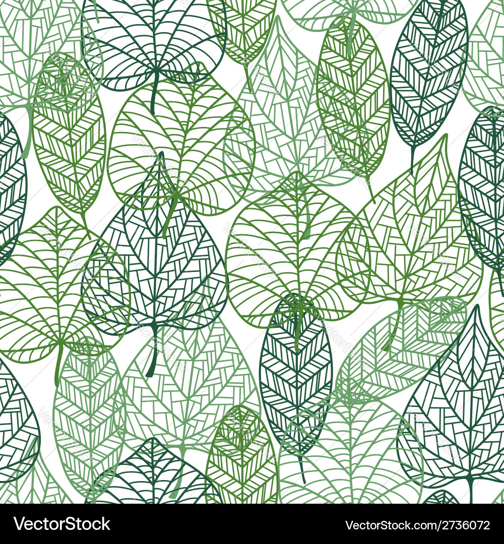Green Leaf Seamless Pattern Royalty Free Vector Image