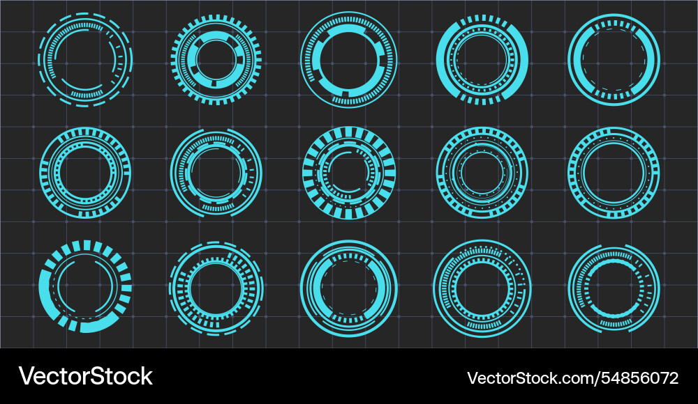 Hud aim pointer optical target futuristic focus Hud aim pointer optical target futuristic focus vector image