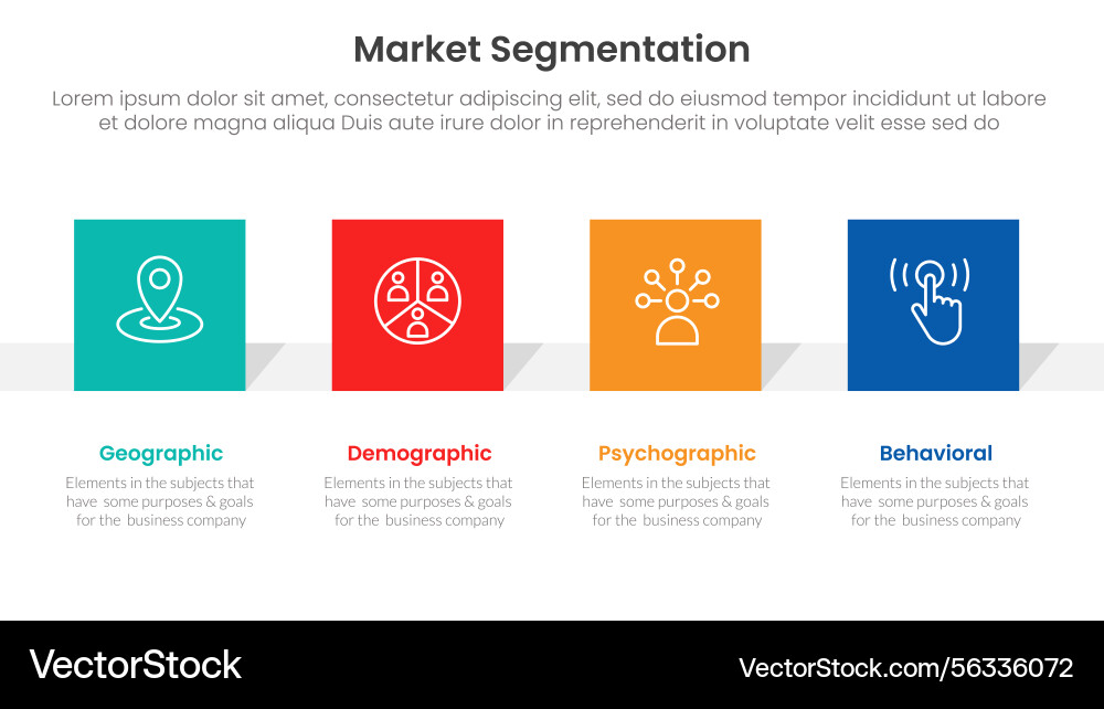 Market segmentation framework analysis Vector Image