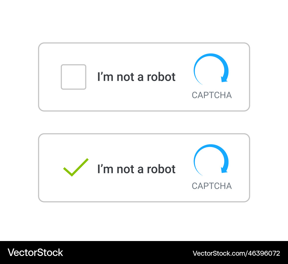 Not robot captcha test image obstacle Not robot captcha test image obstacle vector image