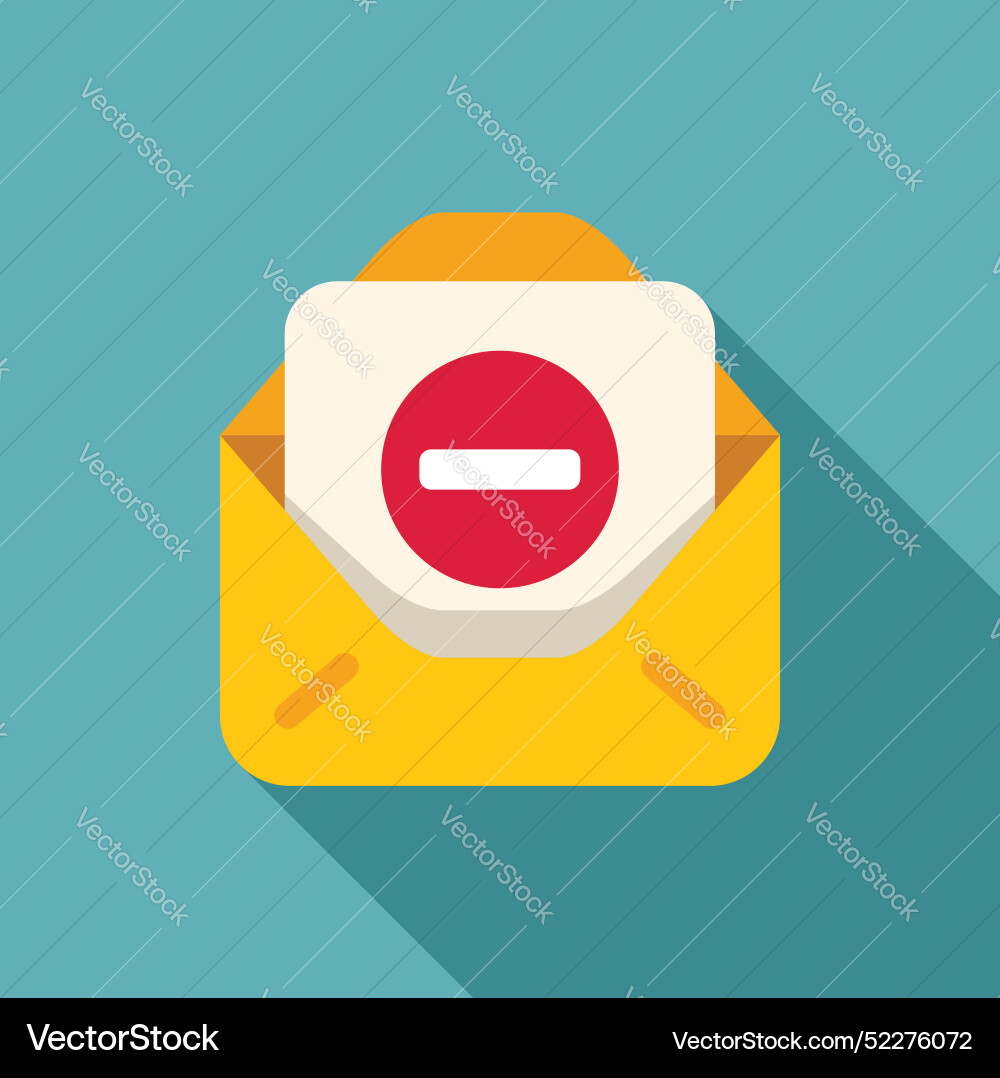 Open mail envelope containing stop sign showing Open mail envelope containing stop sign showing vector image