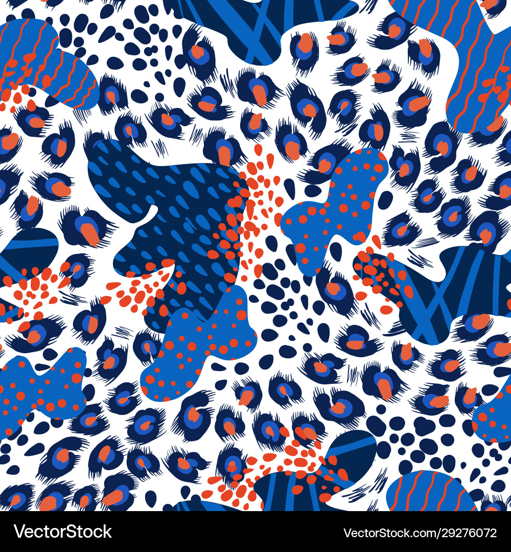 Seamless leopard skin pattern with abstract Vector Image