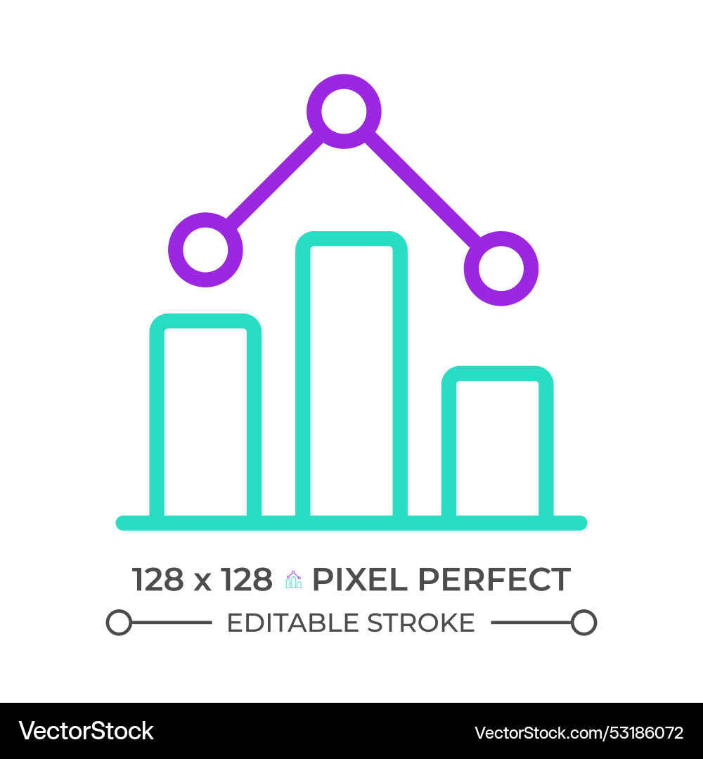 Statistics two color line icon Statistics two color line icon vector image