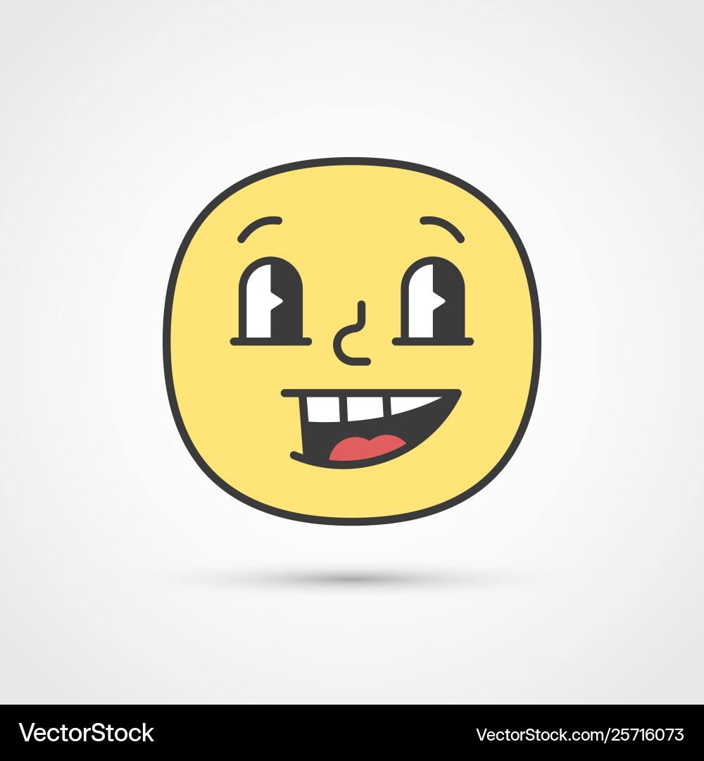 Cheerful emoji face with big eyes eps10 Cheerful emoji face with big eyes eps10 vector image
