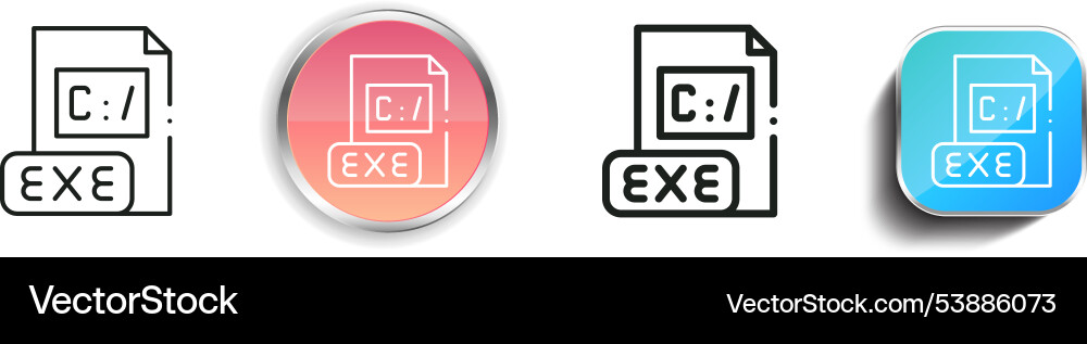 Exe Icon dünne lineare regelmäßige und Schaltfläche Stil Exe Icon dünne lineare regelmäßige und Schaltfläche Stil vektorbild