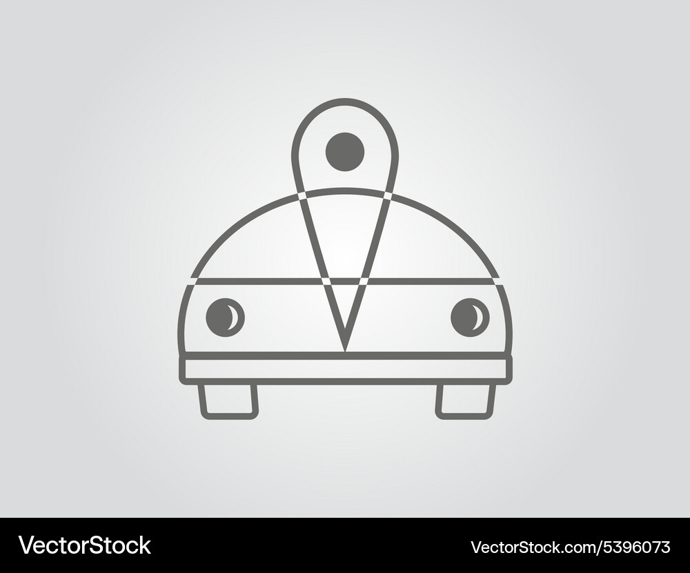 Map pointer with car icon Vector Image