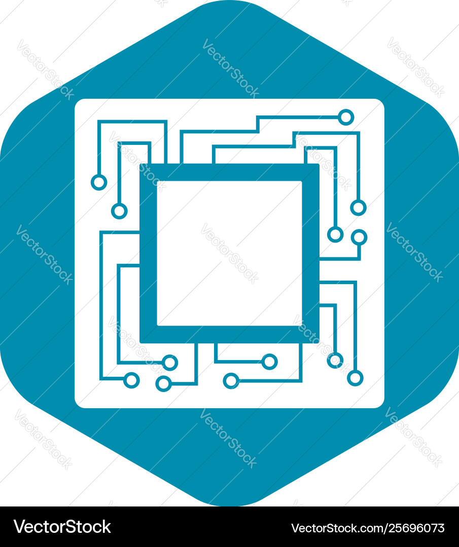 Microchip icon simple Microchip icon simple Vector Image