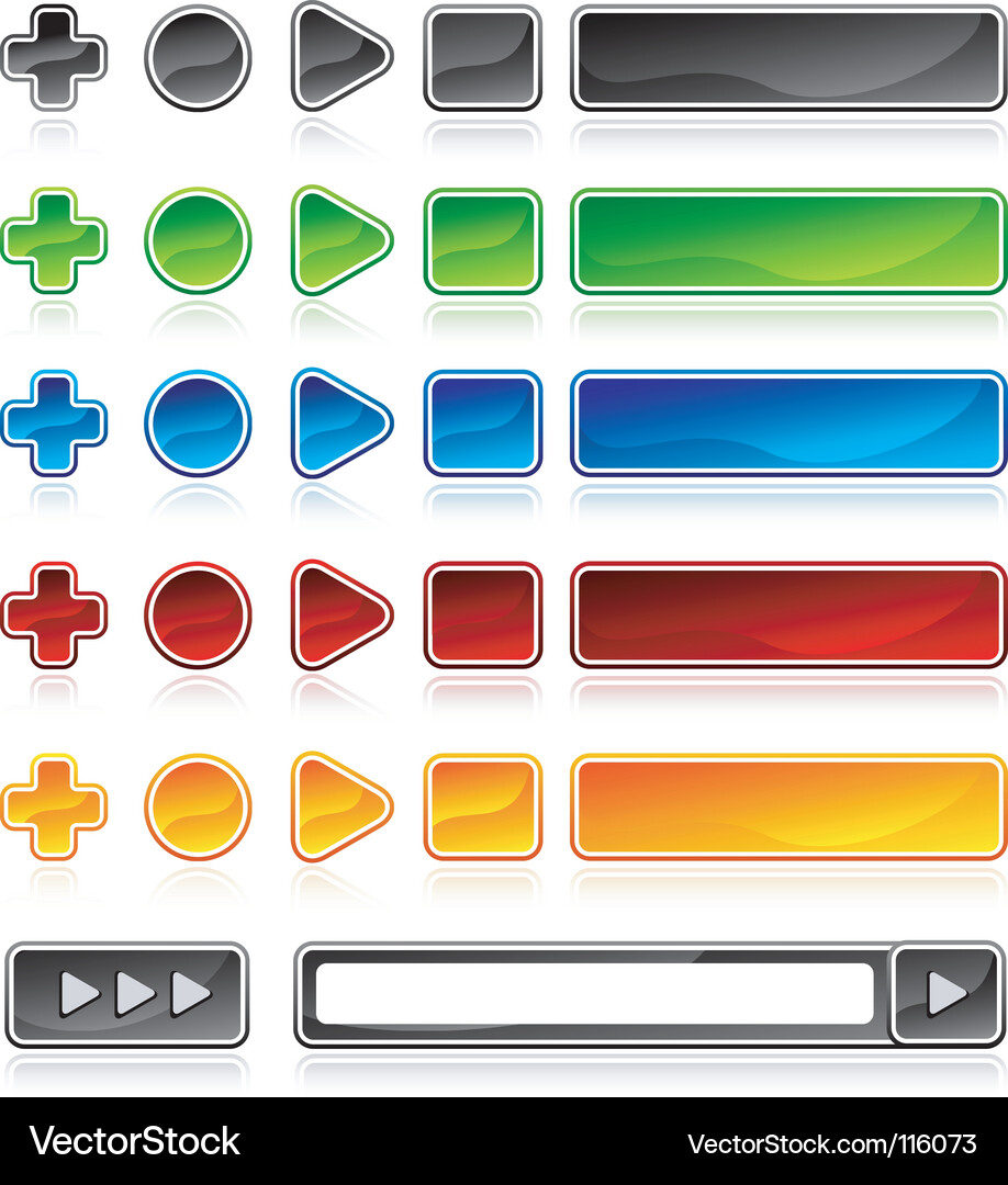 Modern Button Set Vector Image