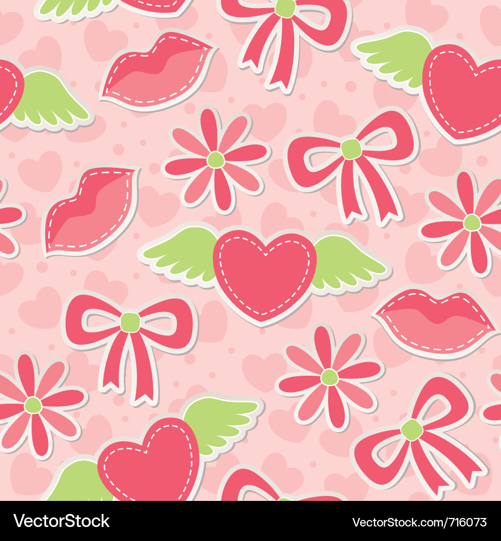 Pink Heart Seamless Pattern Royalty Free Vector Image