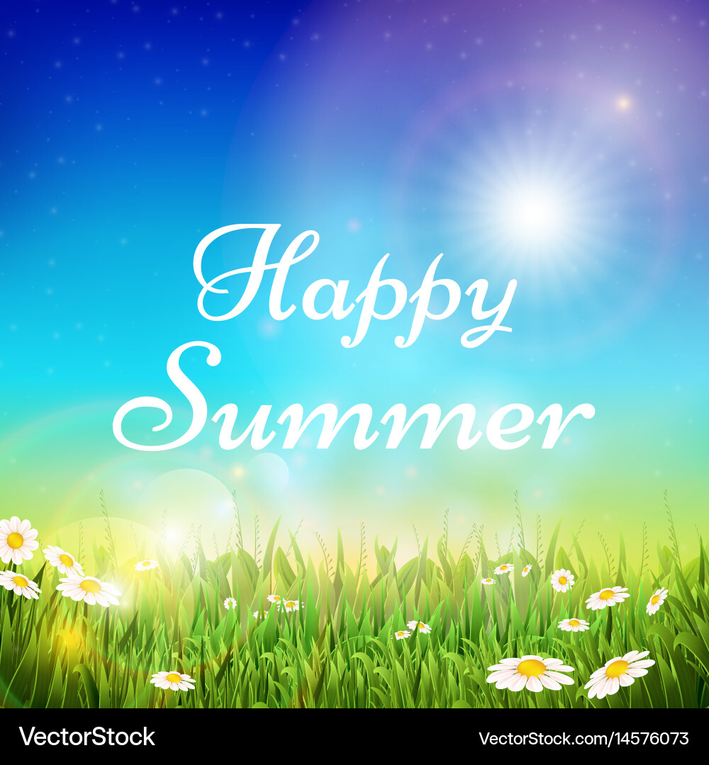 Spring and summer background with green vector image