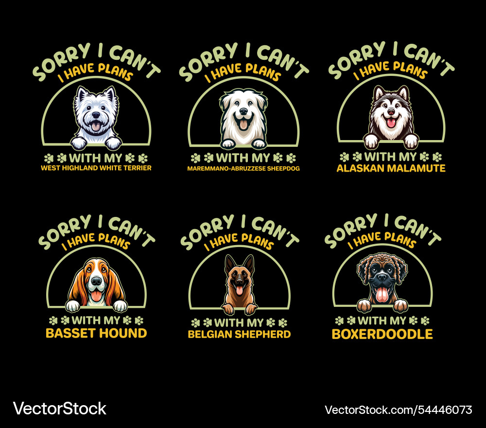 Ultimate dog breed quote collection Ultimate dog breed quote collection vector image