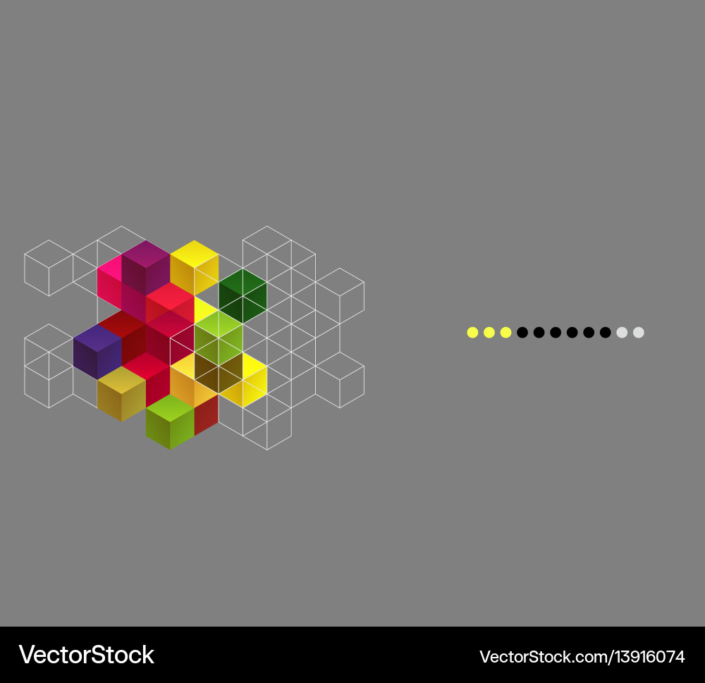 Abstract background with color cubes Abstract background with color cubes vector image