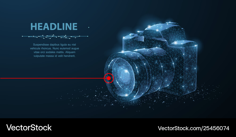 Camera abstract 3d polygonal wireframe modern Camera abstract 3d polygonal wireframe modern vector image