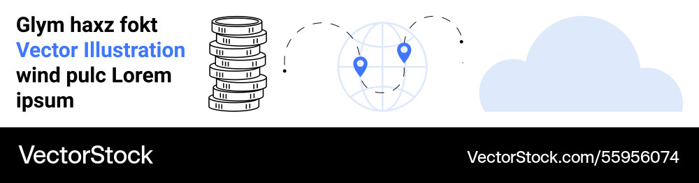 Cloud networking with data transfer represented Cloud networking with data transfer represented vector image