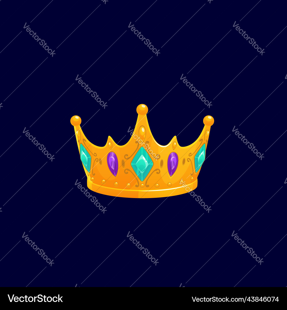 Crown royal golden headdress of king or queen icon Crown royal golden headdress of king or queen icon vector image