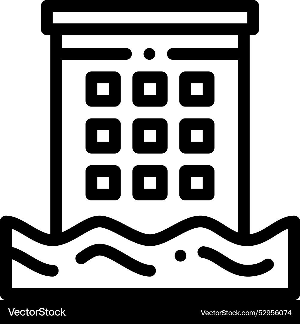 Disaster icon thin linear style design isolated Disaster icon thin linear style design isolated vector image