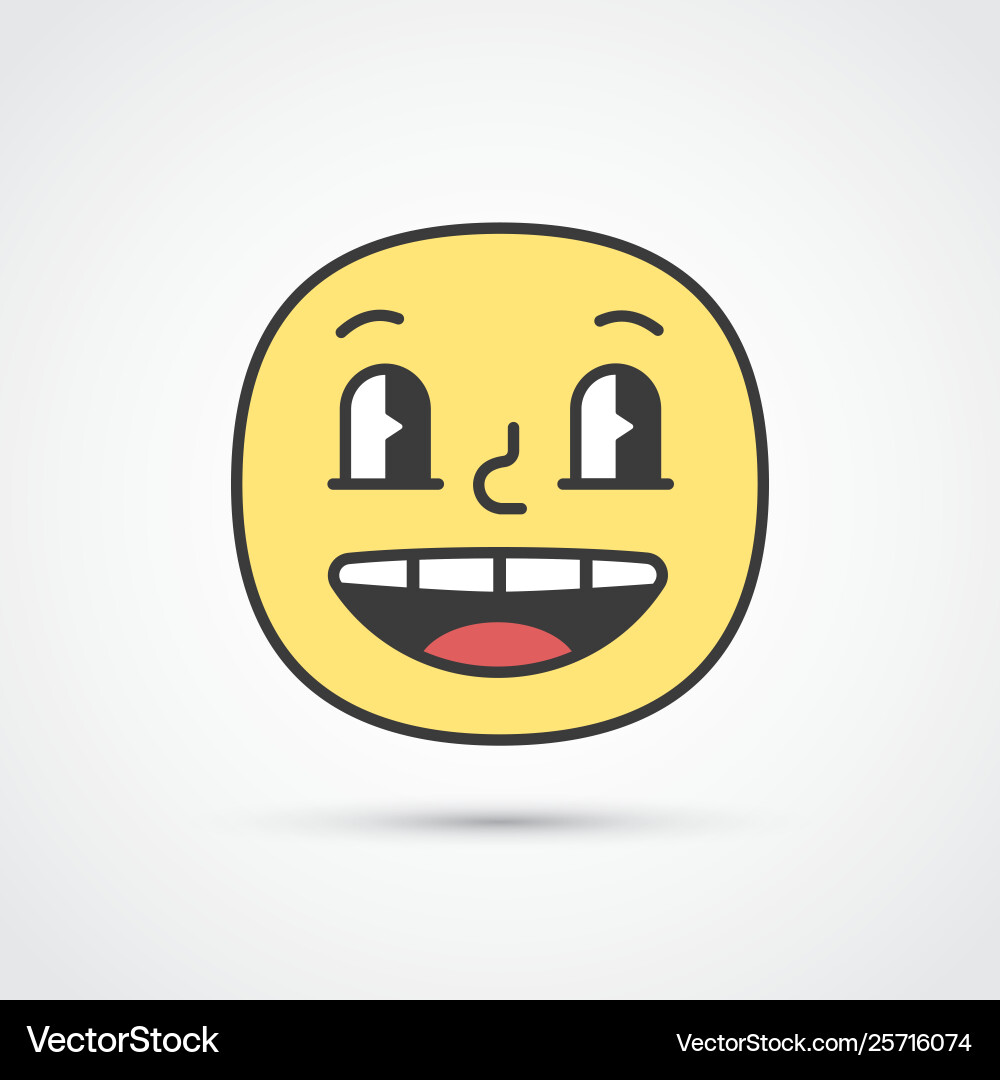 Glad emoji face with big eyes eps10 Glad emoji face with big eyes eps10 vector image