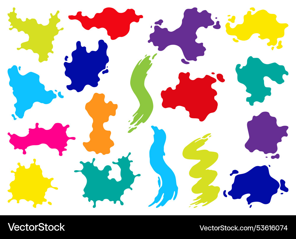 Paint blots splashes set for design use colorful vector image