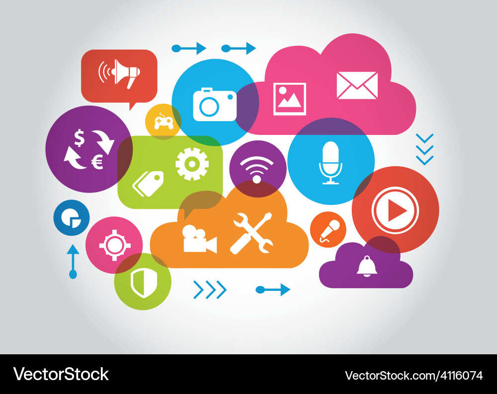 Web design and technology icons vector image