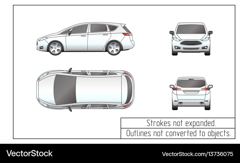 Car van drawing outlines not converted to objects Car van drawing outlines not converted to objects vector image
