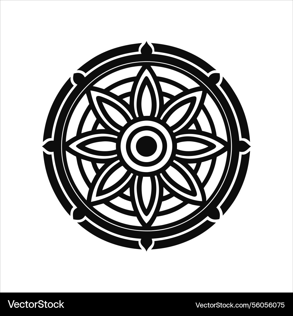 Circular line art pattern design element vector image