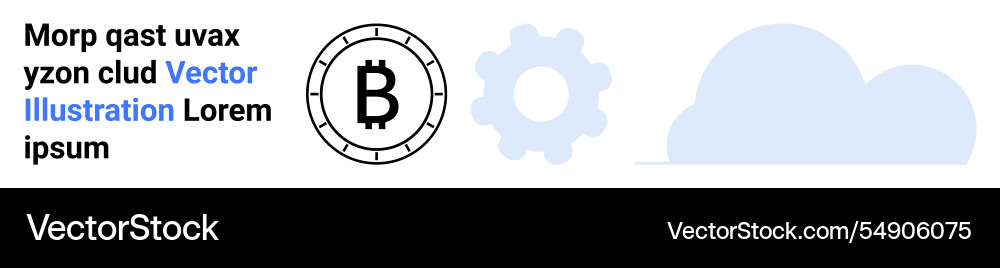 Cloud computing and bitcoin integration with gear vector image