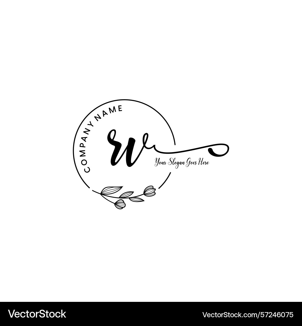 Elegant rv initial logo design with botanical Elegant rv initial logo design with botanical Vector Image