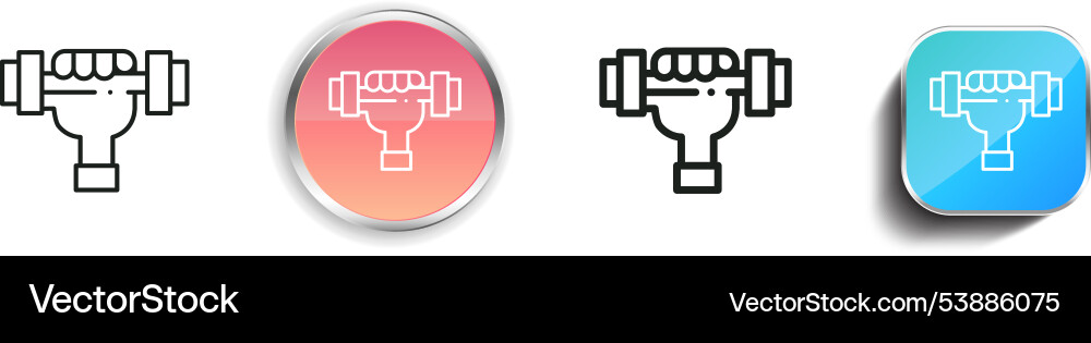 Exercise icon thin linear regular and button Vector Image