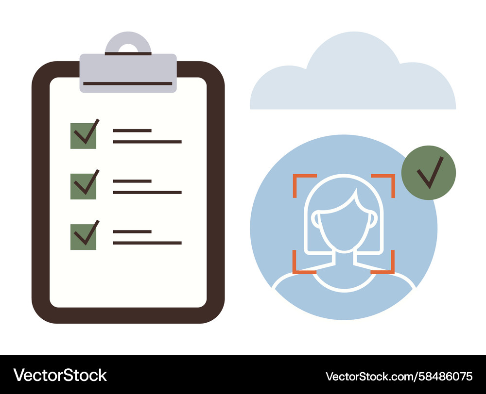 Identity Verification & Checklist Vector Image