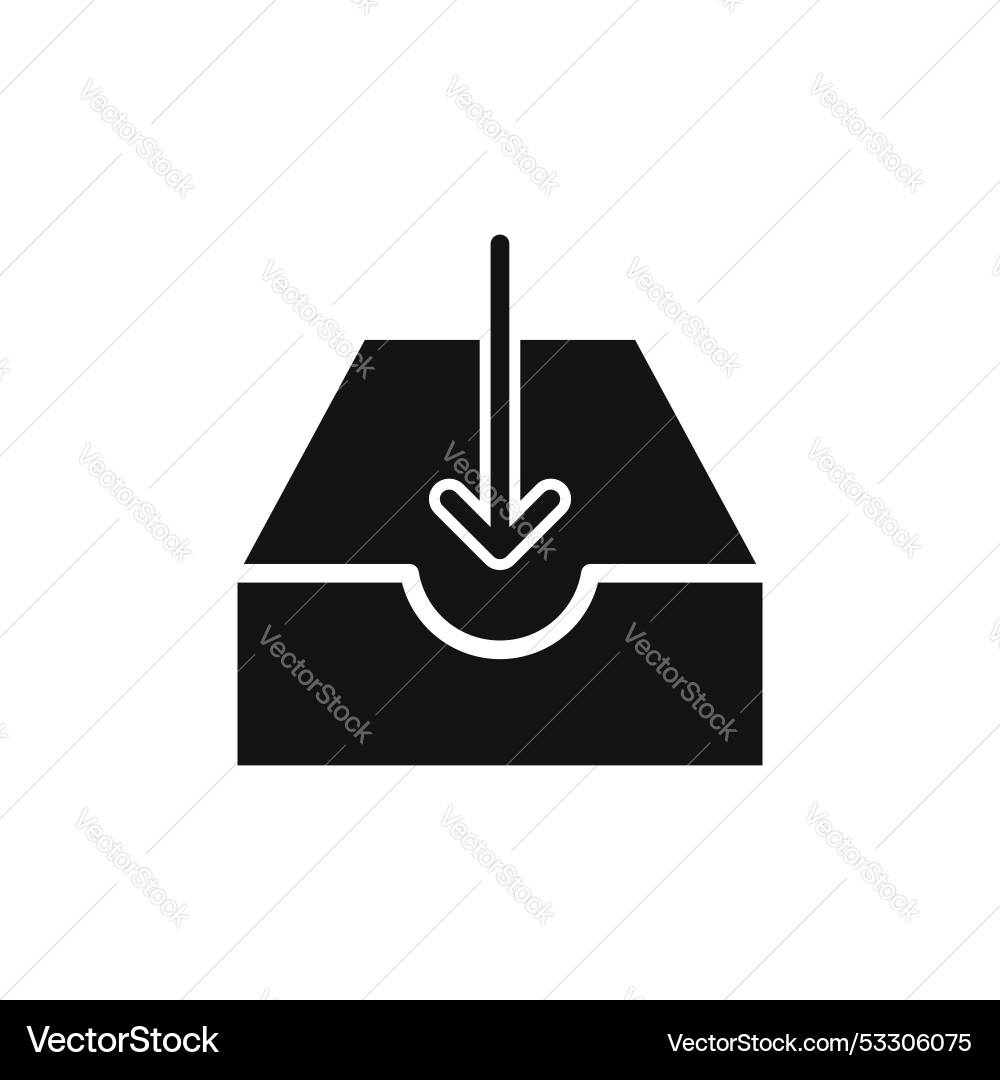 Inbox icon set email tray with arrow symbol vector image