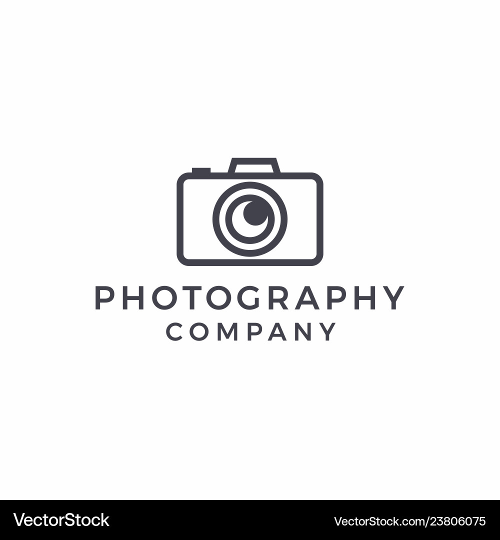 Line Art Camera Logo Icon Vector Image
